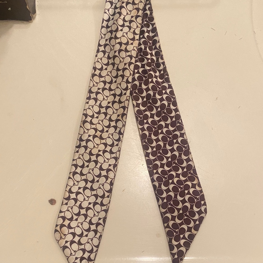 Coach Brown and Cream Signature Purse Scarf